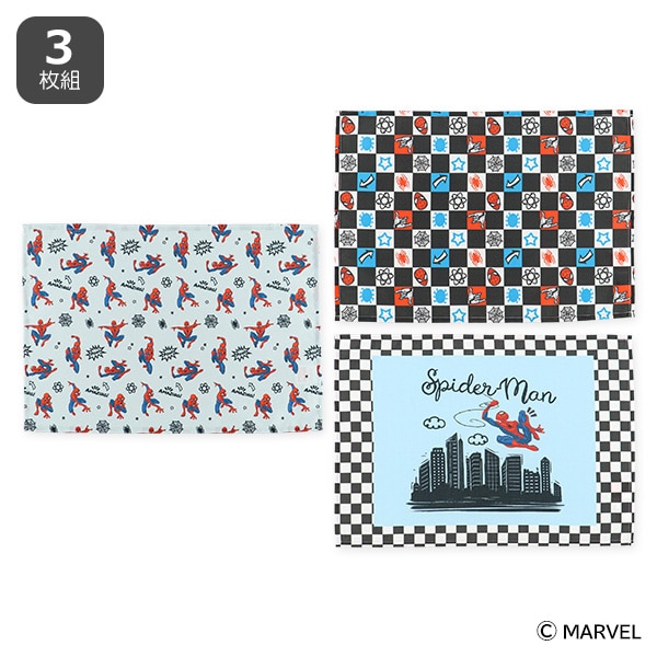 3枚組ランチョンマット（スパイダーマン・チェッカー）