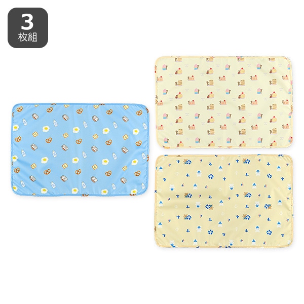 3枚組ランチョンマット（くまと食べ物）