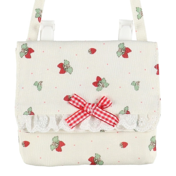 移動ポケット（いちごギンガムリボン）