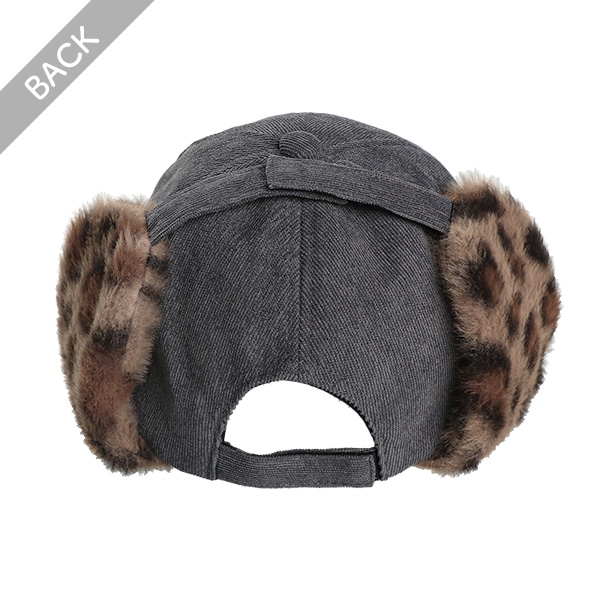 コーデュロイフライトキャップ（ヒョウ）