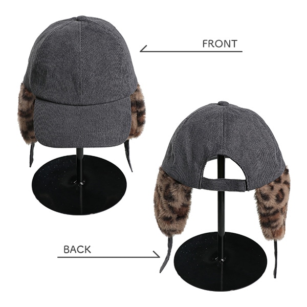 コーデュロイフライトキャップ（ヒョウ）