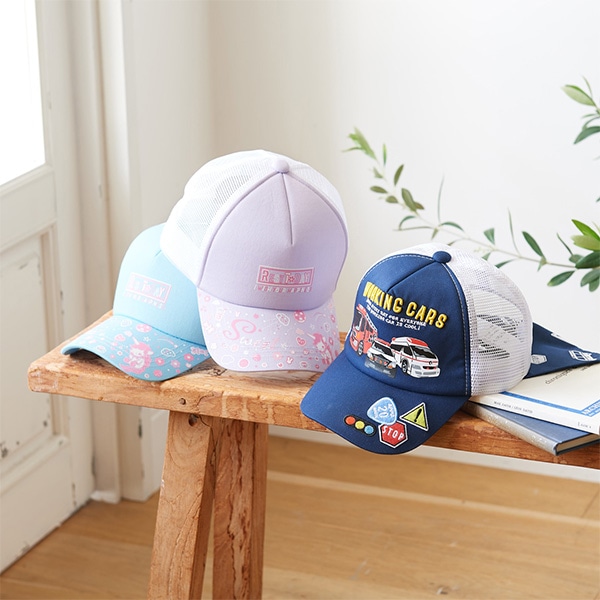 垂れ付きメッシュキャップ（はたらくくるま）