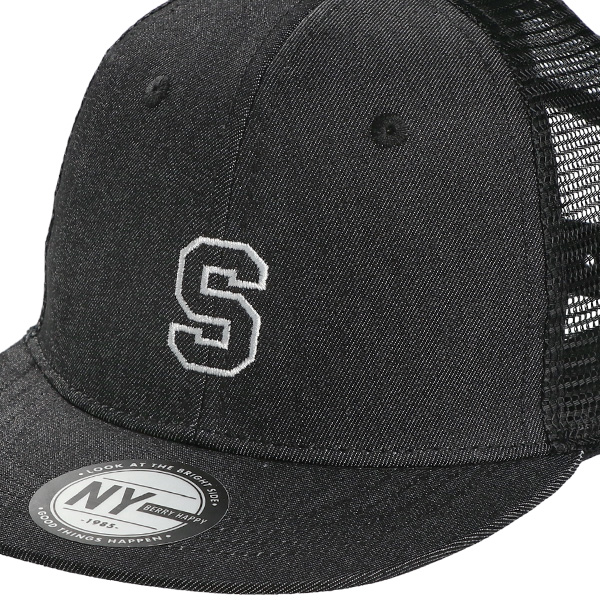 デニムつば広メッシュキャップ