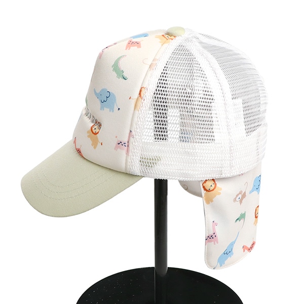 垂れ付きメッシュキャップ（アニマル柄）