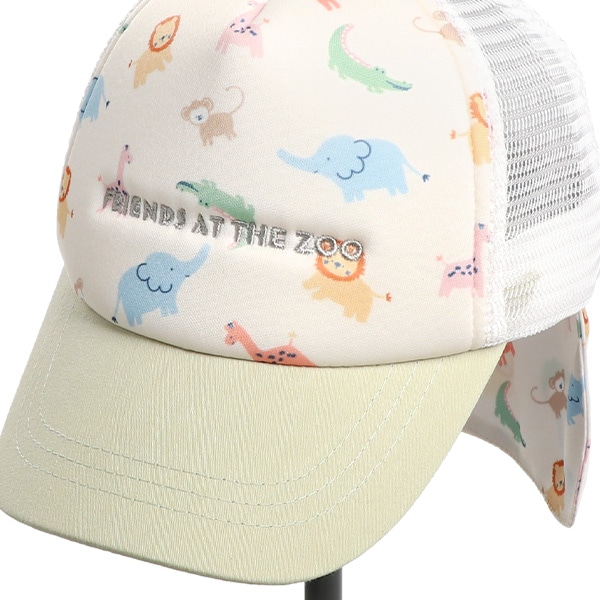 垂れ付きメッシュキャップ（アニマル柄）