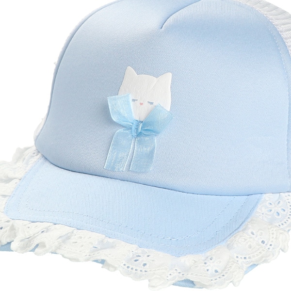 メッシュキャップ（つばフリルレースねこ）