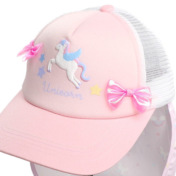 垂れ付きメッシュキャップ（リボンユニコーン）