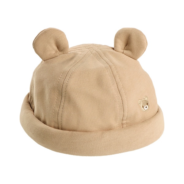 耳付きロール帽子（くま刺繍）