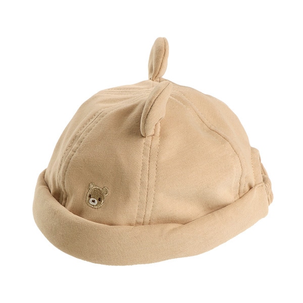 耳付きロール帽子（くま刺繍）