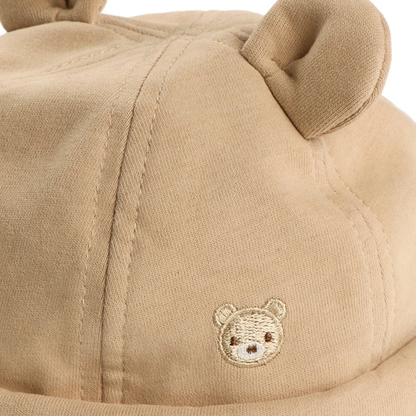 耳付きロール帽子（くま刺繍）