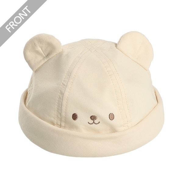 耳付きロール帽子（フェイス刺繍）