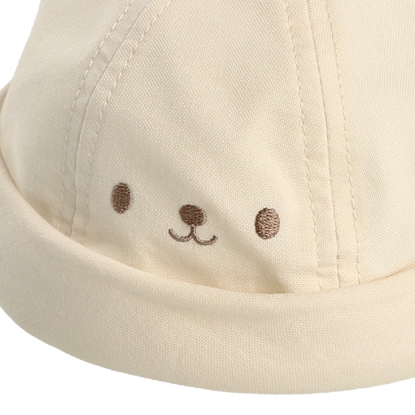 耳付きロール帽子（フェイス刺繍）