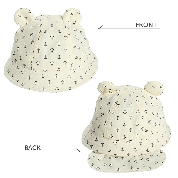 垂れ付き耳ありハット（イカリ柄）