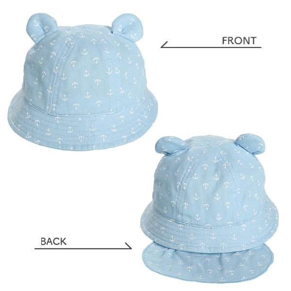 垂れ付き耳ありハット（イカリ柄）