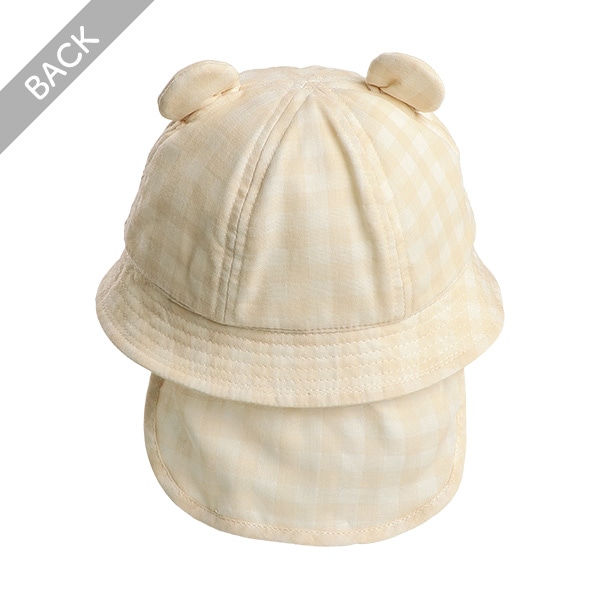 垂れ付き耳ありハット（チェック）