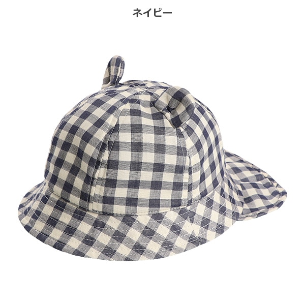 垂れ付き耳ありハット（チェック）