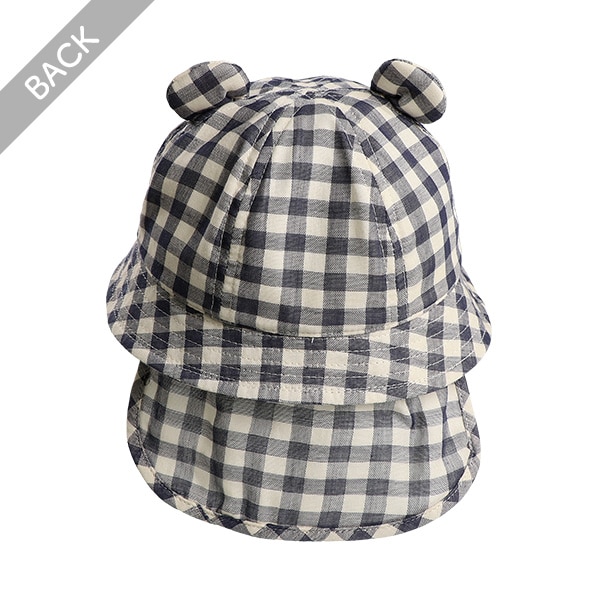 垂れ付き耳ありハット（チェック）