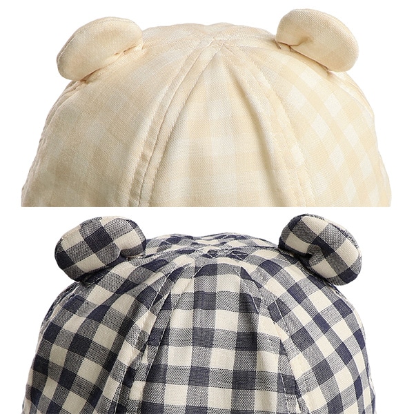 垂れ付き耳ありハット（チェック）