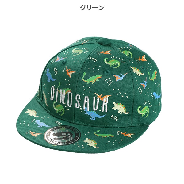 平つば帽子（恐竜総柄）
