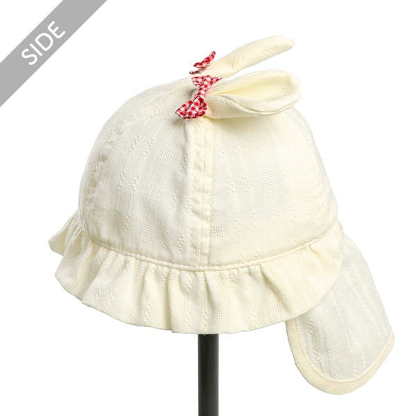 垂れ付き耳あり帽子（リボン）