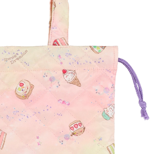 キルト巾着バッグ（スイーツアニマル）