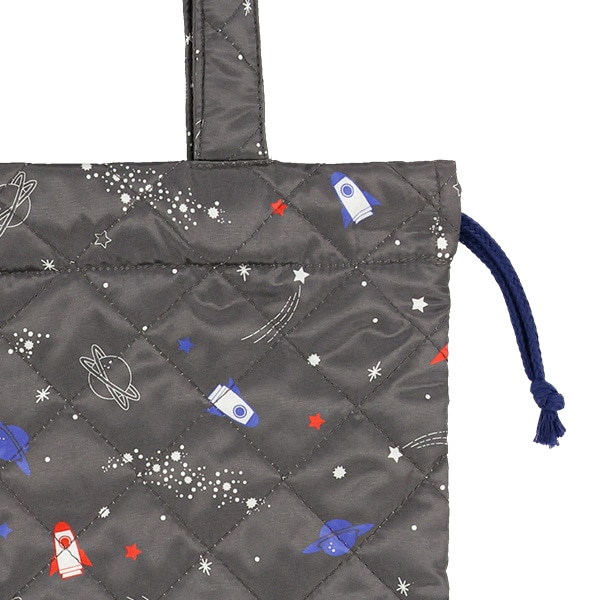 キルト巾着バッグ（宇宙）