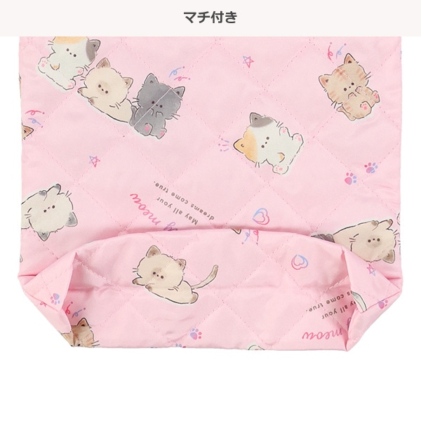 キルトシューズバッグ（ねこ）