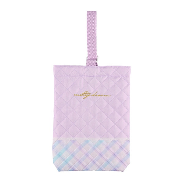 キルトシューズバッグ（パープル）