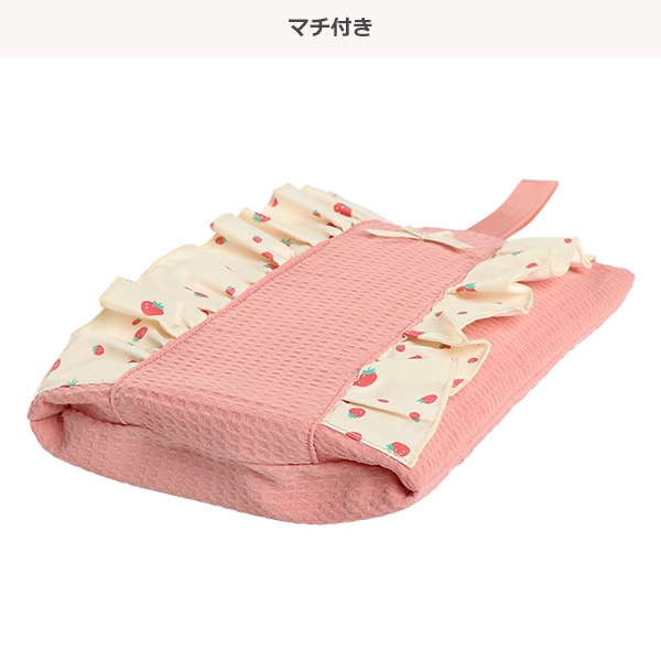 シューズバッグ（いちごフリル）