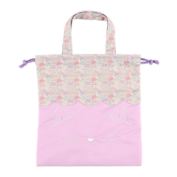 マルチ巾着（ねこ花柄）