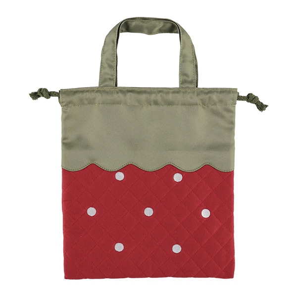 キルトマルチ巾着（いちごなりきり）