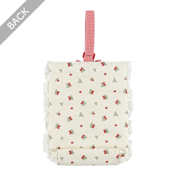 シューズバッグ（いちごギンガムリボン）