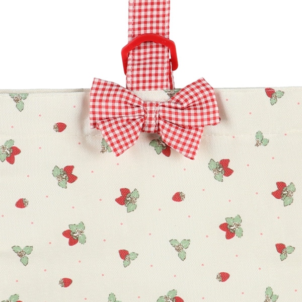 シューズバッグ（いちごギンガムリボン）
