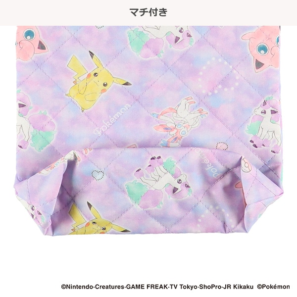 キルトシューズバッグ（ポケモン・パープル）