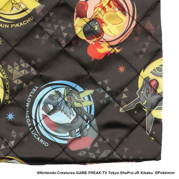 キルトシューズバッグ（ポケモン・ブラック）
