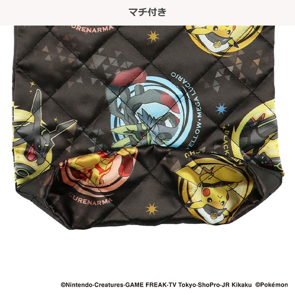 キルトシューズバッグ（ポケモン・ブラック）