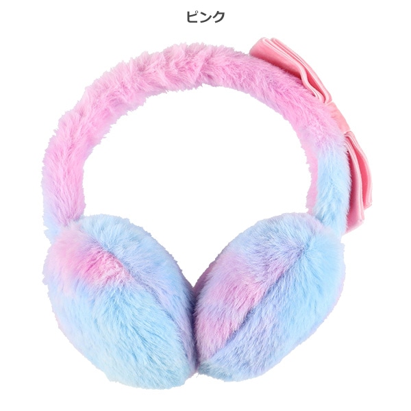 タイダイベロアリボン付き耳当て