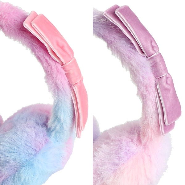 タイダイベロアリボン付き耳当て