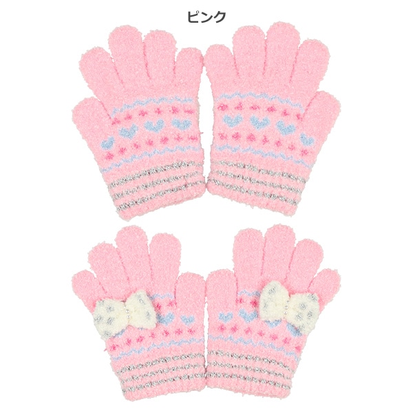 手袋（ラメリボンハート）（3-4才）