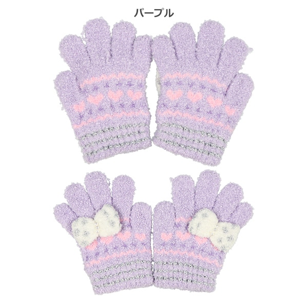 手袋（ラメリボンハート）（3-4才）