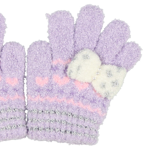 手袋（ラメリボンハート）（3-4才）