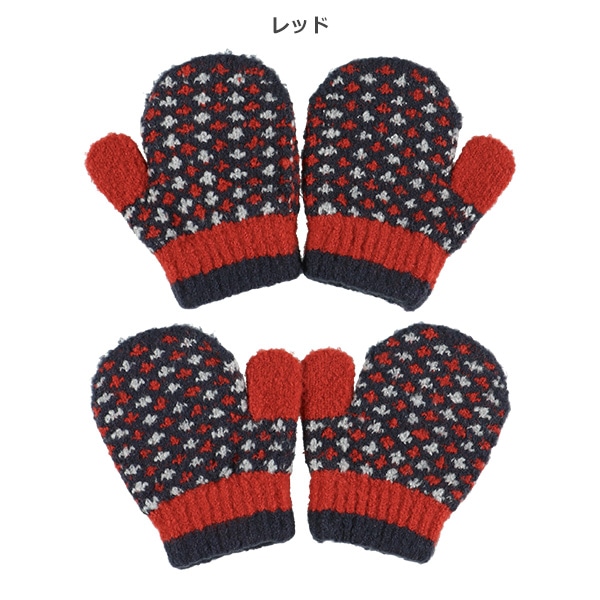 ミトン（十字ドット）（2-3才）