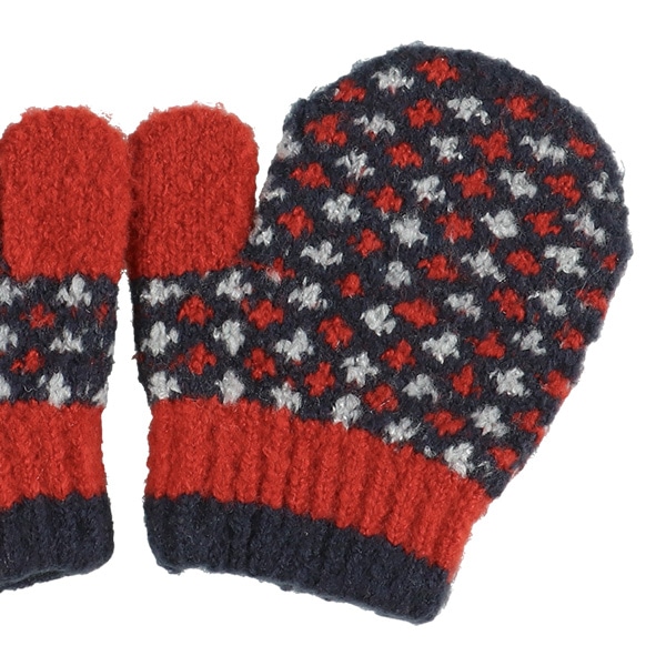 ミトン（十字ドット）（2-3才）