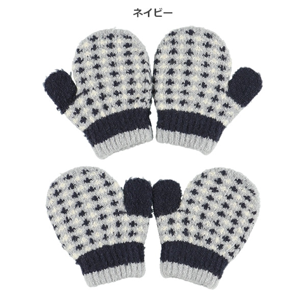 ミトン（十字ドット）（2-3才）