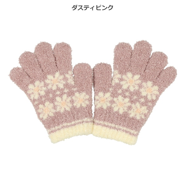 手袋（2段花柄）（3-4才）