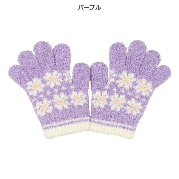 手袋（2段花柄）（3-4才）
