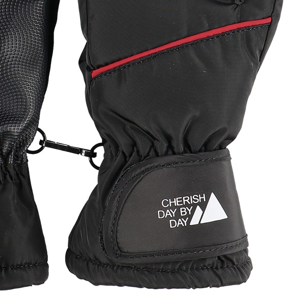 スキー手袋（ブラック無地）（5-6才・7-8才）