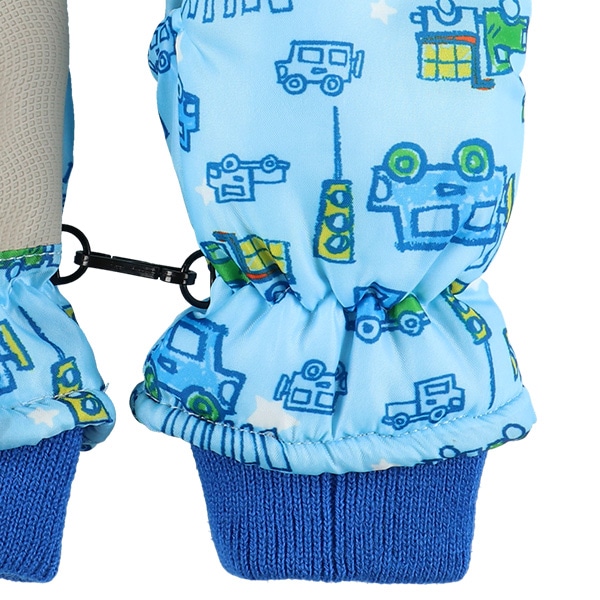 スキーミトン（くるま・ライトブルー）（1-2才・3-4才）