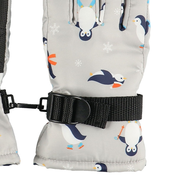 スキー手袋（ペンギン・グレー）（5-6才）