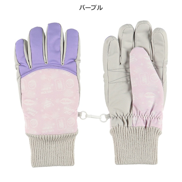 防寒用手袋（総柄プリント）（5-6才・7-8才）